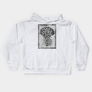 Lily Botanical In Black And White Kids Hoodie